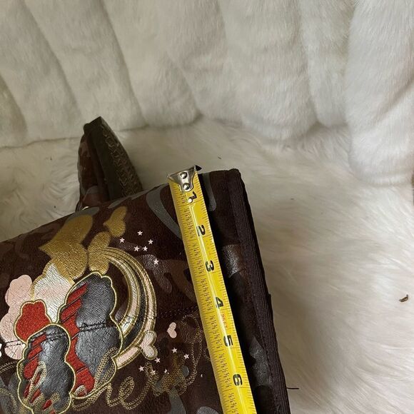 Skechers brown faux suede graphic design faux fur lining calf boots size… - Picture 10 of 12